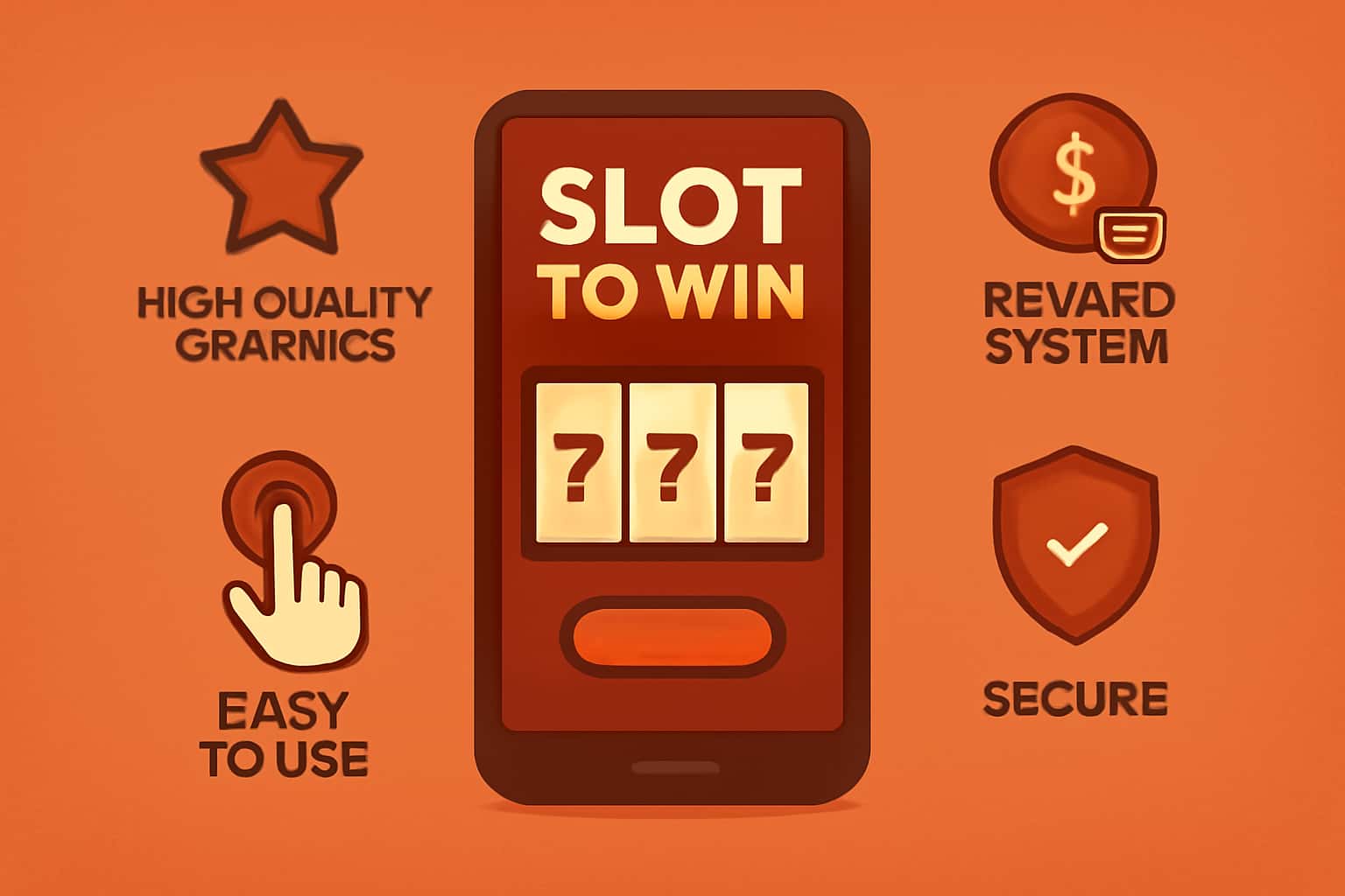 Informational visual representation about the features of the Slot To Win app.