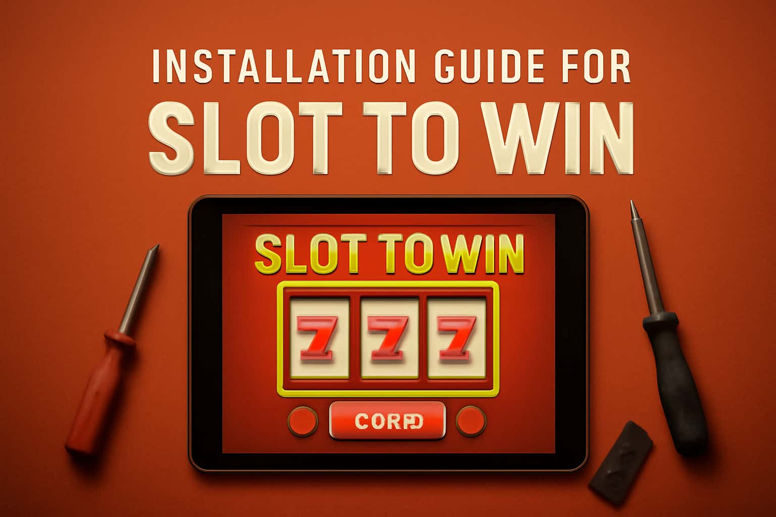 A visual guide depicting the installation process for Slot To Win, styled with #c4181a accents.
