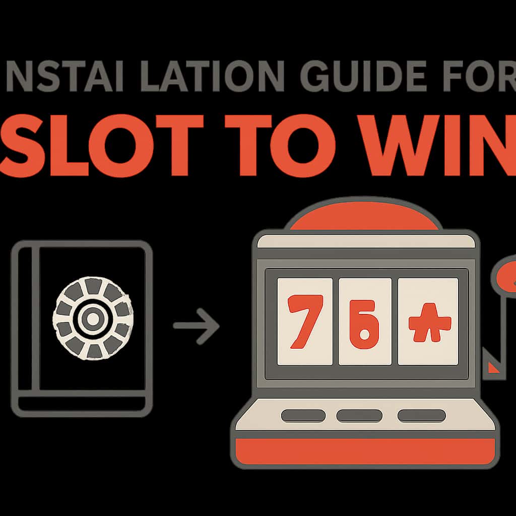 An educational illustration on the installation steps for Slot To Win.