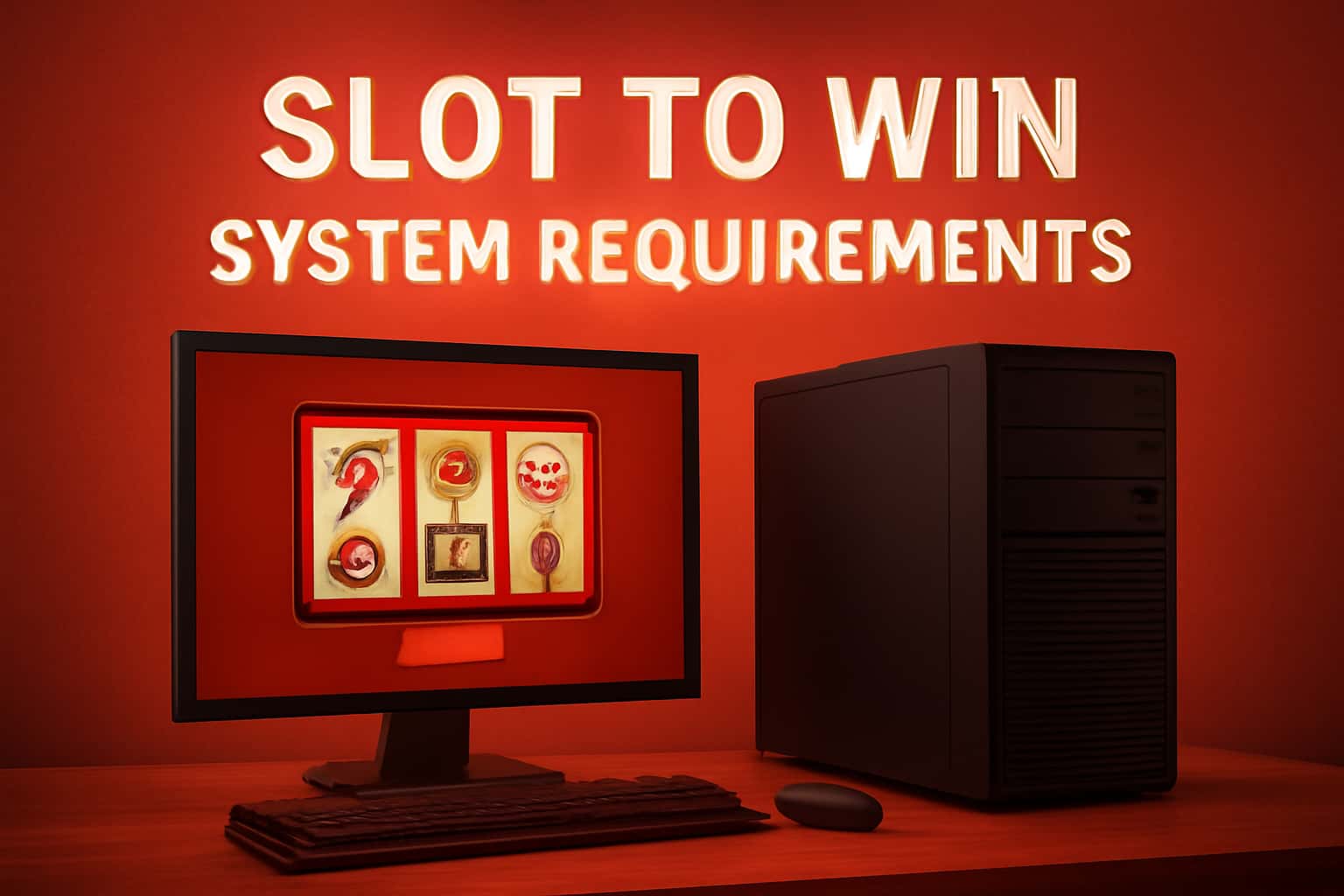 Informational scene about Slot To Win system requirements.